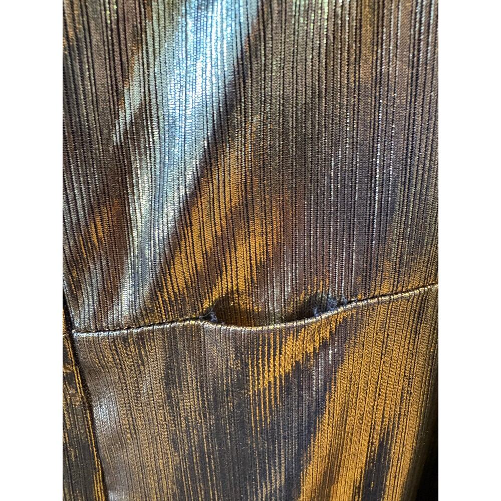 Ieena MacDuggal metallic liquid gold off the shoulder maxi gown size 12 - Picture 13 of 13